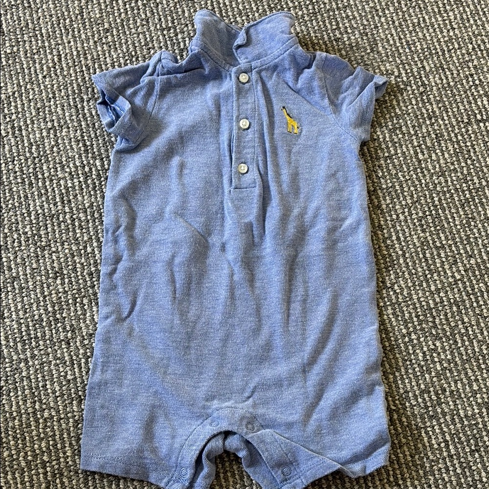 Janie and Jack Light Blue Baby Romper